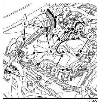 Top and front of engine