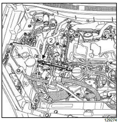 Top and front of engine