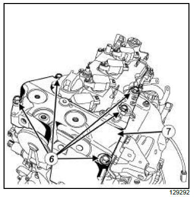 Top and front of engine